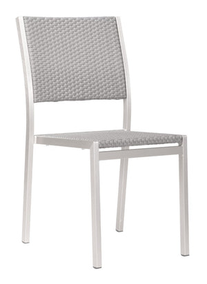Zuo Modern Metropolitan Aluminum, Polyethylene Modern Commercial Grade Arm Chair Set - Set of 2 Gray, Silver Aluminum, Polyethylene