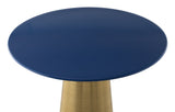 English Elm EE2650 Iron, MDF, Aluminum Modern Commercial Grade Side Table Dark Blue, Gold Iron, MDF, Aluminum