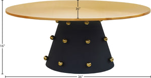 Raven Iron Contemporary Black / Gold Coffee Table - 36" W x 36" D x 16" H