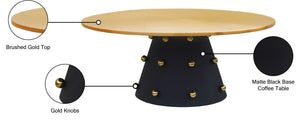 Raven Iron Contemporary Black / Gold Coffee Table - 36" W x 36" D x 16" H