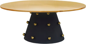 Raven Iron Contemporary Black / Gold Coffee Table - 36" W x 36" D x 16" H