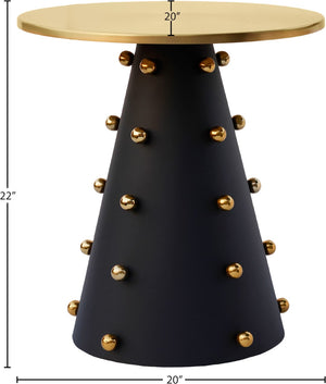 Raven Iron Contemporary Black / Gold End Table - 20" W x 20" D x 22" H