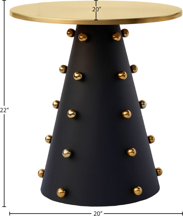 Raven Iron Contemporary Black / Gold End Table - 20" W x 20" D x 22" H