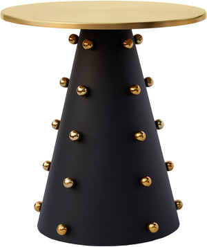 Raven Iron Contemporary Black / Gold End Table - 20" W x 20" D x 22" H