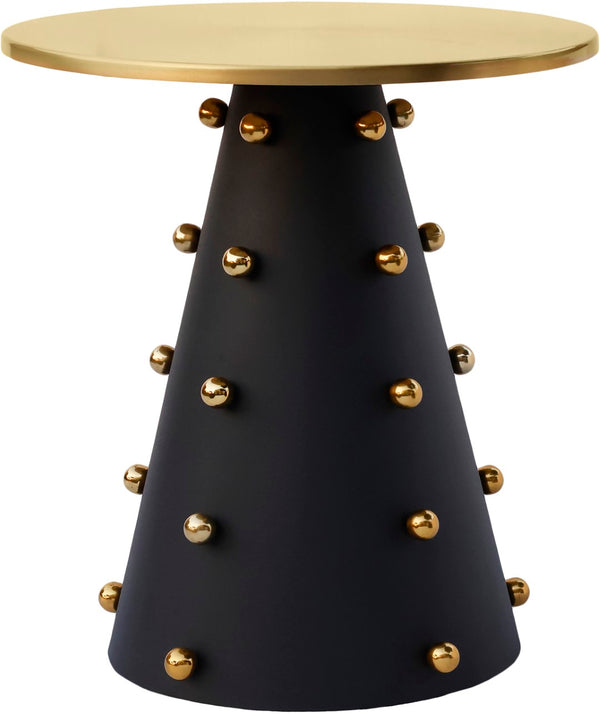 Raven Iron Contemporary Black / Gold End Table - 20" W x 20" D x 22" H