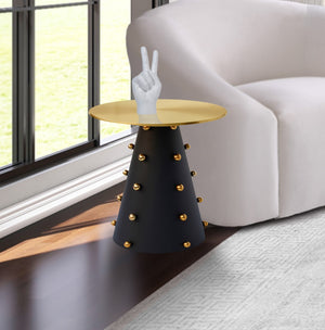 Raven Iron Contemporary Black / Gold End Table - 20" W x 20" D x 22" H