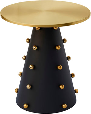 Raven Iron Contemporary Black / Gold End Table - 20" W x 20" D x 22" H