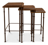 Croc Leather Nesting Tables - Set/3