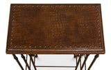 Croc Leather Nesting Tables - Set/3