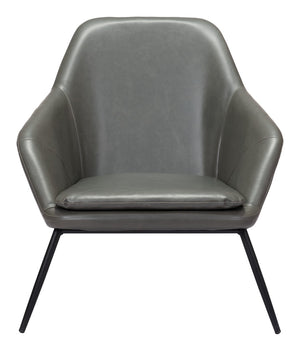 Zuo Modern Manuel 100% Polyurethane, Plywood, Steel Modern Commercial Grade Accent Chair Gray, Black 100% Polyurethane, Plywood, Steel