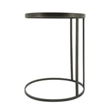 Sagebrook Home Contemporary Metal, Set of 2 -  21/24" Mirrored Side Tables, Black 16656 Black/gold Iron