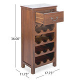 Eirinn Dark Oak Acacia Wood with Faux Wood Overlay Wine Rack Noble House