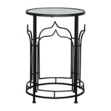 Sagebrook Home Contemporary Metal, Set of 2 -  21/23"h Side Tables, Black 16539 Black Metal