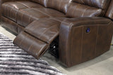 Linton Leather Glider Recliner Brown