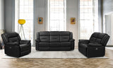 New Classic Furniture Sebastian Leather Loveseat with Power Footrest Black L2641-20P1-LBK