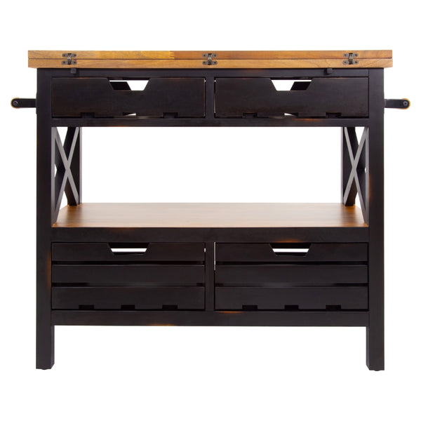 Yosemite Home Decor Cassidy Kitchen Island / Black 260066-YHD