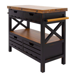 Yosemite Home Decor Cassidy Kitchen Island / Black 260066-YHD