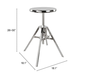 Zuo Modern Mercy Iron, MDF, Aluminum Modern Commercial Grade Stool Silver Iron, MDF, Aluminum