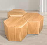 Eternal Oak Wood Contemporary Natural Coffee Table - 42" W x 42" D x 16.5" H