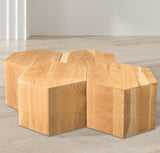 Eternal Oak Wood Contemporary Natural Coffee Table - 52.5" W x 42" D x 16.5" H