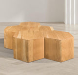 Eternal Oak Wood Contemporary Natural Coffee Table - 63" W x 42" D x 16.5" H