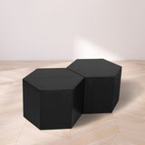 Eternal Oak Wood Contemporary Black Coffee Table - 24" W x 42" D x 16.5" H