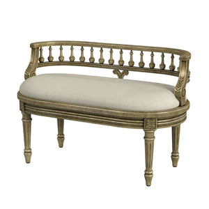 Butler Specialty Hathaway 37" Upholstered Bench XRT Antique Beige Rubberwood+poplar+cherry Veneer+fiberboard, Cotton fabric, Urethane Foam 2625424-BUTLER