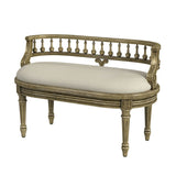 Butler Specialty Hathaway 37" Upholstered Bench XRT Antique Beige Rubberwood+poplar+cherry Veneer+fiberboard, Cotton fabric, Urethane Foam 2625424-BUTLER