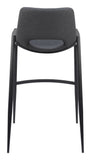 Zuo Modern Desi 100% Polyurethane, Plywood, Steel Modern Commercial Grade Barstool Set - Set of 2 Black 100% Polyurethane, Plywood, Steel