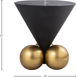 Naples Iron Contemporary Grey Cement End Table - 20" W x 20" D x 21" H