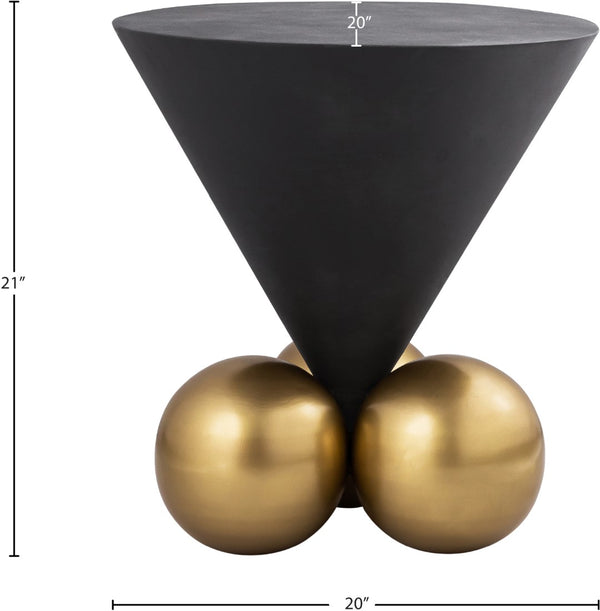 Naples Iron Contemporary Grey Cement End Table - 20" W x 20" D x 21" H