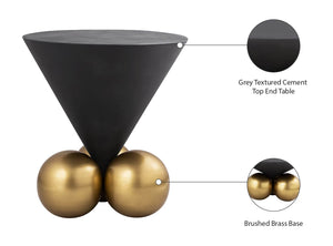 Naples Iron Contemporary Grey Cement End Table - 20" W x 20" D x 21" H