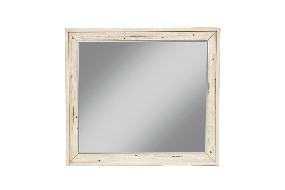 Malibu Mirror – Elegant Off-White Design with Mahogany & Pine Wood, Perfect for Your Bedroom Decor