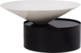 Damon Iron Contemporary White Coffee Table - 30" W x 30" D x 15" H
