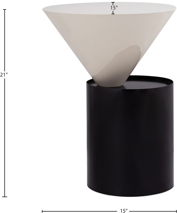 Damon Iron Contemporary White End Table - 15" W x 15" D x 21" H