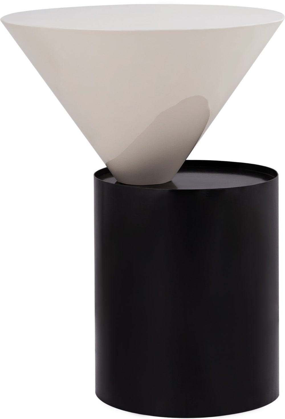 Damon Iron Contemporary White End Table - 15" W x 15" D x 21" H