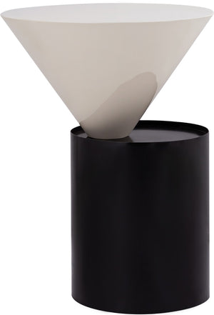 Damon Iron Contemporary White End Table - 15" W x 15" D x 21" H