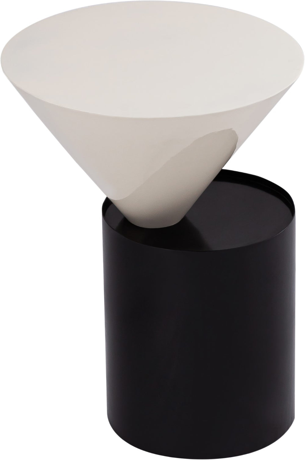 Damon Iron Contemporary White End Table - 15" W x 15" D x 21" H