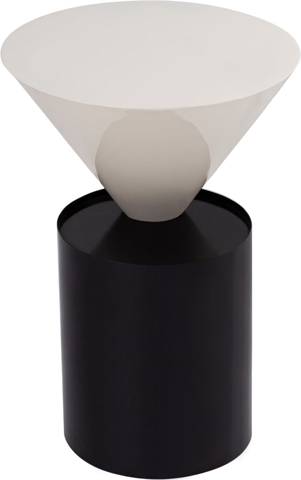 Damon Iron Contemporary White End Table - 15" W x 15" D x 21" H