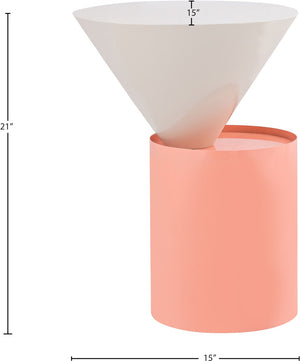 Damon Iron Contemporary White End Table - 15" W x 15" D x 21" H