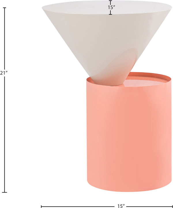 Damon Iron Contemporary White End Table - 15" W x 15" D x 21" H