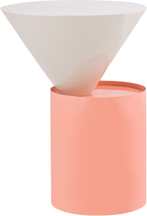 Damon Iron Contemporary White End Table - 15" W x 15" D x 21" H