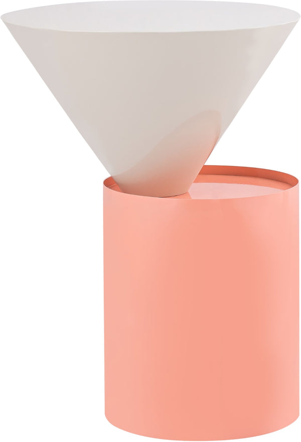 Damon Iron Contemporary White End Table - 15" W x 15" D x 21" H