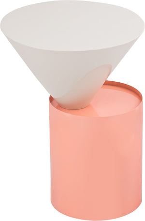 Damon Iron Contemporary White End Table - 15" W x 15" D x 21" H