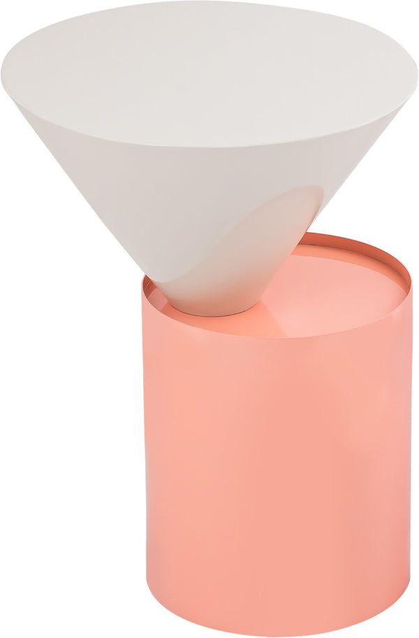 Damon Iron Contemporary White End Table - 15" W x 15" D x 21" H