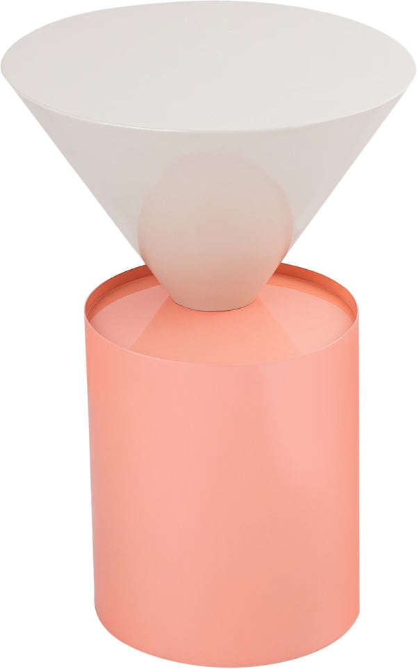 Damon Iron Contemporary White End Table - 15" W x 15" D x 21" H