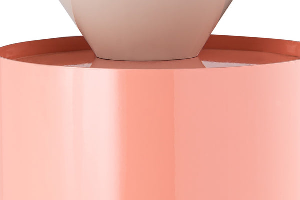 Damon Iron Contemporary White End Table - 15" W x 15" D x 21" H