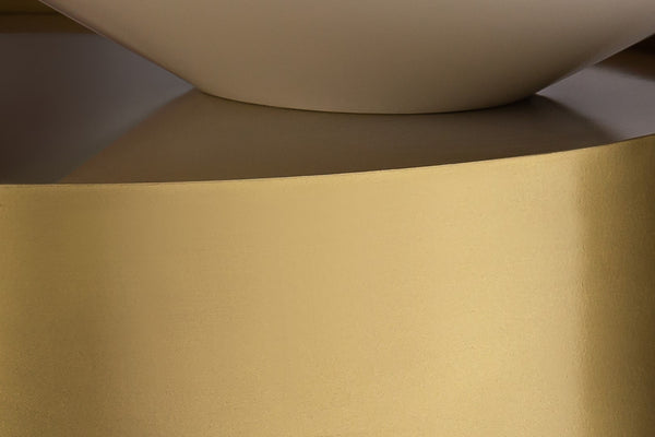 Damon Iron Contemporary White Coffee Table - 30" W x 30" D x 15" H