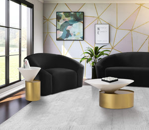 Damon Iron Contemporary White Coffee Table - 30" W x 30" D x 15" H