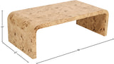 Cresthill Burl Wood / Plywood Art Deco Natural Ash Coffee Table - 48" W x 24" D x 16" H